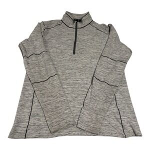 Kuhl Alloy Men's 1/4‎ Zip Pullover Shirt L Heather Gray Baselayer Thumb Loop